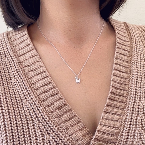 Sterling Silver Origami Cat Necklace - Picture 4 of 8